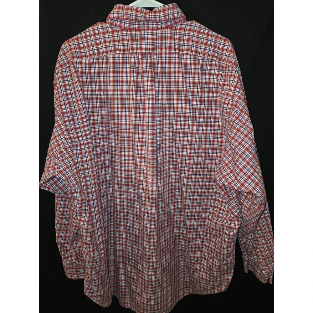Polo Ralph Lauren Red Blue Yellow Plaid Button Up Soft Blake Cotton‎ Y2K size XL